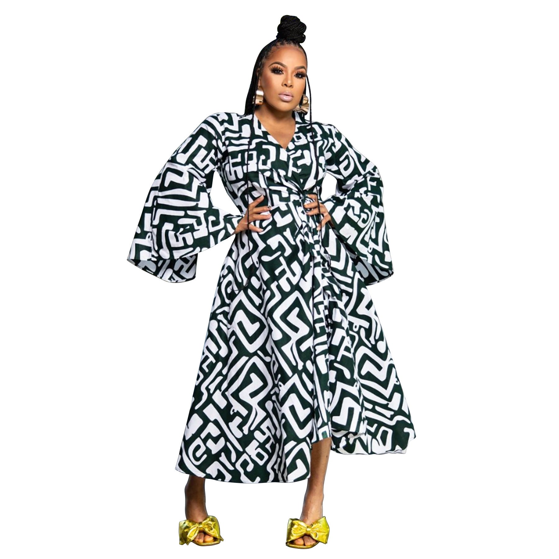 Plus Size African Women's Wear Autumn New Strap Asymmetric Skirt - My Store