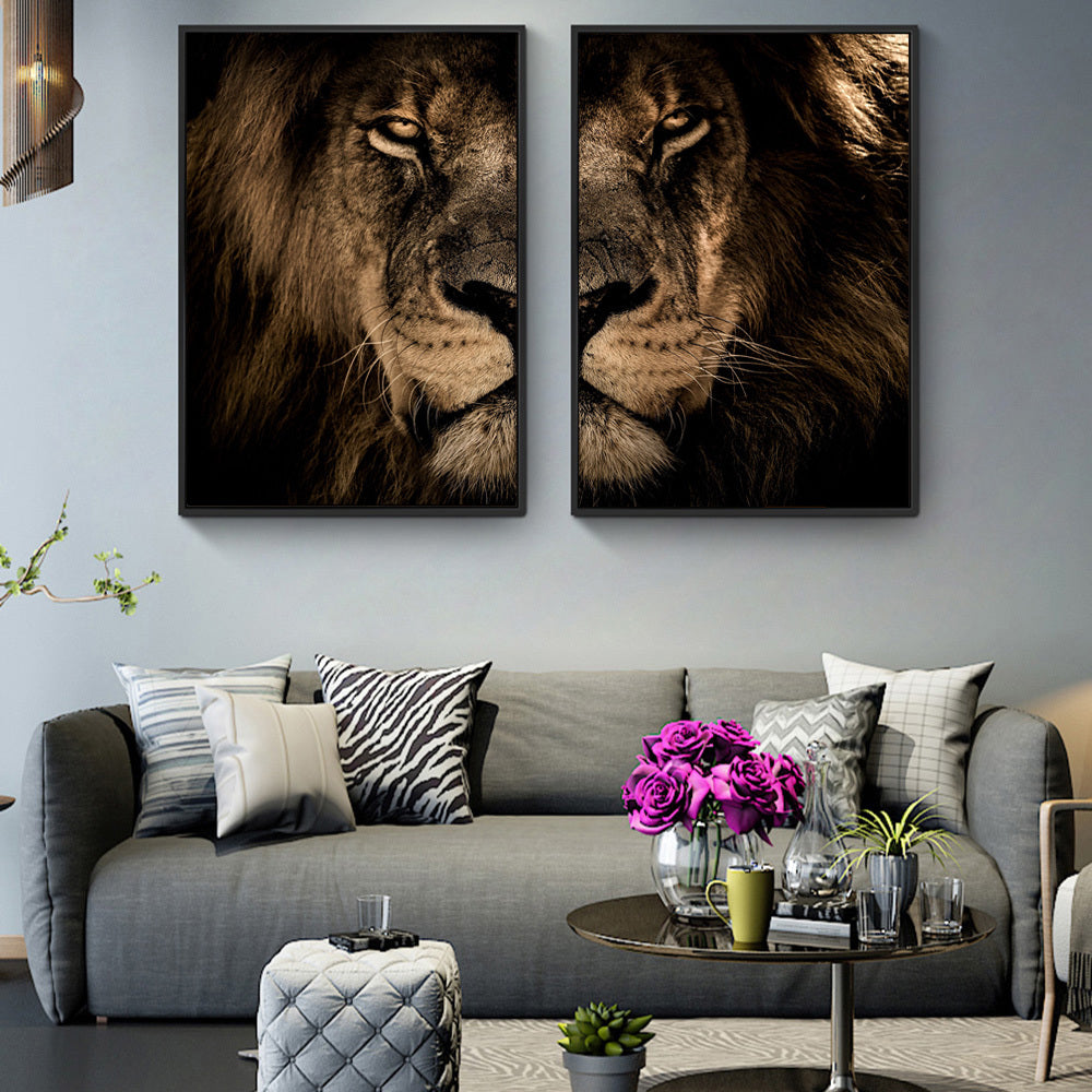 African Wild Lion Head Modular Picture - My Store